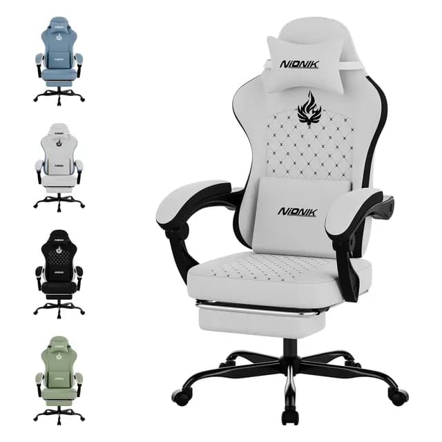 NIONIK Gaming Stuhl mit Fußstütze