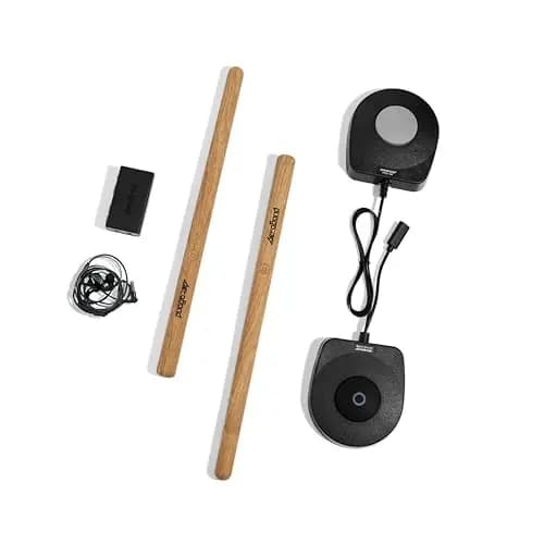 AeroBand Elektronisches Schlagzeugset PocketDrum2 MAX, Luft-Schlagstöcke & Pedale, Spielen Sie Schlagzeug überall und jederzeit, 8 Klänge und USB-Midi (Kopfhörer enthalten)
