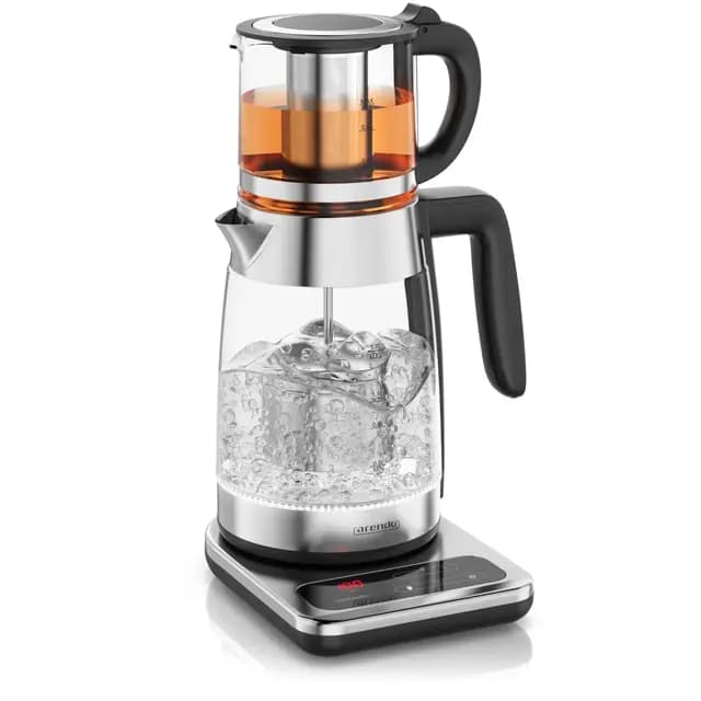Arendo Infuse Orient Glas-Wasserkocher mit Teekanne 1,8 l / 0,8 l