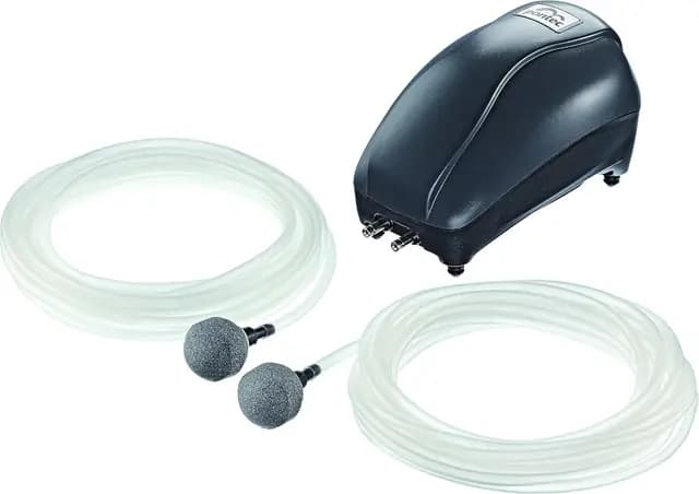 Pontec PondoAir Set 200 - Luftpumpen-Set zur Sauerstoffversorgung von Flora und Fauna / Teichbelüfter für den Einsatz an Teichen bis 2.000 l, Schwarz