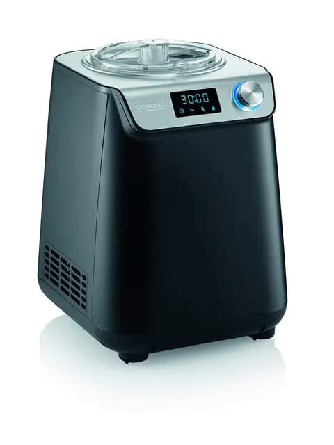 Severin Kompakt Eismaschine & Joghurtbereiter, platzsparende Eismaschine mit Kompressor im Slim-Design, 2-in-1 Eisbereiter und Joghurtmaschine, EZ 7407