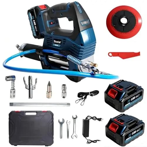 Bostar Akku Fettpresse 12000 PSI | Elektrische Fettpresse mit 2X 4.0Ah Akkus & Koffer | Bürstenloser Motor, 1m Schlauch & 90° Adapter | Kompatibel mit Makita 18V Akku | Für Landwirtschaft, LKW，Bagger – Bild 1