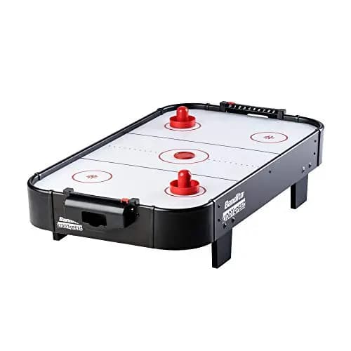 Bandito Mini Airhockey KiddySpeed, mit Luftgebläse, robuster Tischaufleger für Kinder- und Jugendeinrichtungen, Partyraum und Büro, kratzfestes Spielfeld, 92 × 52 × 20 cm