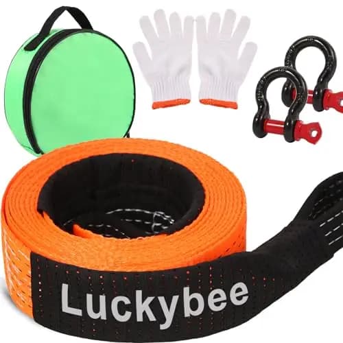 Luckybee Abschleppseil Set 5 m / 10 t mit Haken und Zubehör
