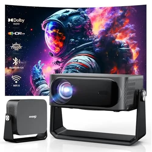 4K Smart Beamer mit Netflix-App & Kinoähnlichem Sound, iSinbox Autofokus & Trapezkorrektur, WiFi 6& Bluetooth 5.3, HDR10+, intelligenter tragbarer Projektor mit schwenkbarer Heimkino Beamer