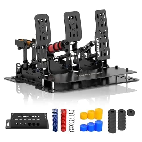 SIMSONN Plus X Sim Racing Pedals PC Racing Simulator Lastzelle HE Hydraulikpedale Unterstützung für haptische Pedale Reactor (Schwarz-P3-H3-Platte)