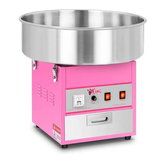 Royal Catering RCZK-1200-W Zuckerwattemaschine Cotton Candy Machine (Ø 52 cm, 1.200 W, 1 Einheit / 60 s, inkl. Zubehör) Pink