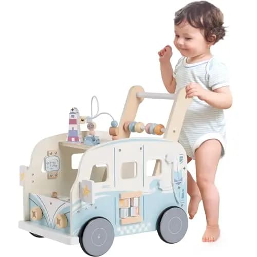ROBOTIME Lauflernwagen Holz Montessori-Aktivitätscenter
