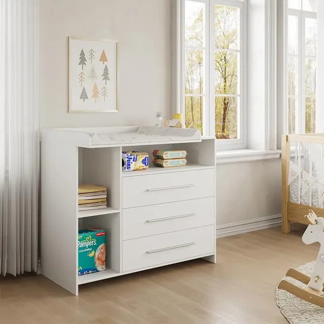Vicco Paula Wickelkommode mit Wickelaufsatz Weiß – Bild 1
