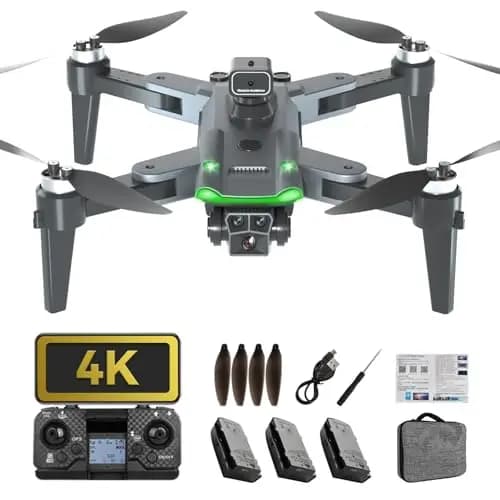 S166 GPS Drohne mit 4K Kamera, unter 249g für Erwachsene, Bürstenloser Motor, 60 Min Flugzeit (3 Akkus), 5G Übertragung, Auto Rückkehr, Auto Folgen, Faltbarer Quadcopter (Schwarz)(Standard)