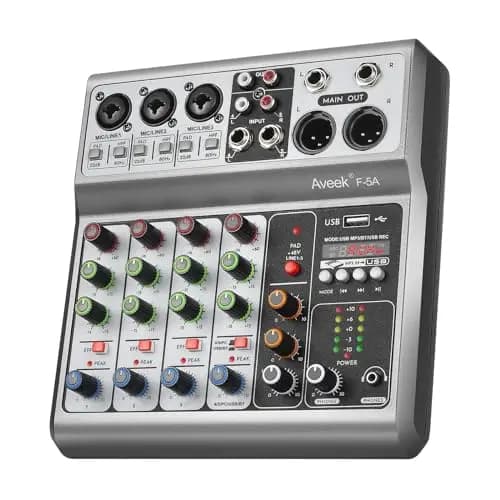 Aveek 5-Kanal Audio-Mixer