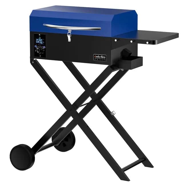 onlyfire Pelletgrill 8-in-1 Smoker mit Beistelltisch Blau – Bild 1
