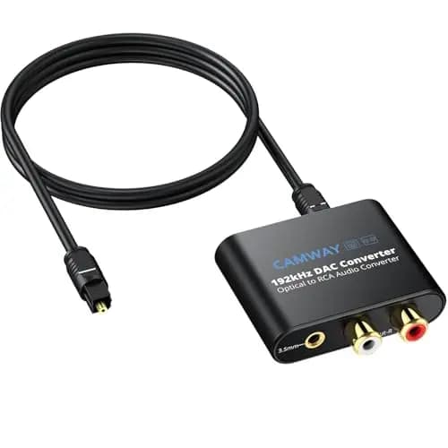 CAMWAY DAC Toslink/SPDIF zu RCA & 3,5-mm-Analog-Wandler