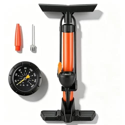 Fahrradpumpe alle Ventile AV, SV, Fahrradpumpe mit Doppelventil, Luftpumpe Fahrrad Standpumpe mit Manometer Standluftpumpe, Leistungsstarke Fahrrad Pumpe Luft, für Unterwegs, Zuhause