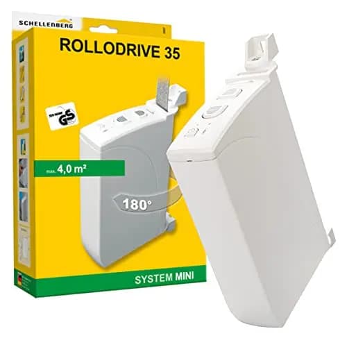 Schellenberg Elektrischer Gurtwickler RolloDrive 35, Aufputz‑Montage, bis 4 m² Rollladenfläche, für 14–15 mm Gurtbreite, Zugkraft 12 kg, inkl. Zeitautomatik & Hinderniserkennung, weiß, 22637