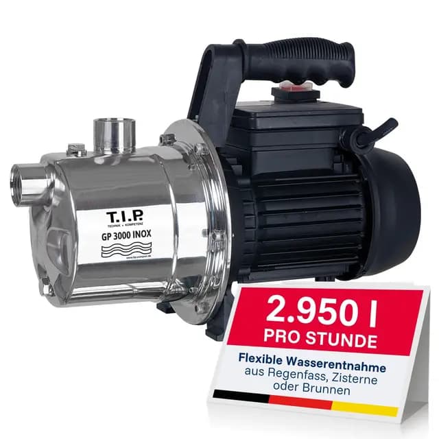 T.I.P. GP 3000 Edelstahl Gartenpumpe