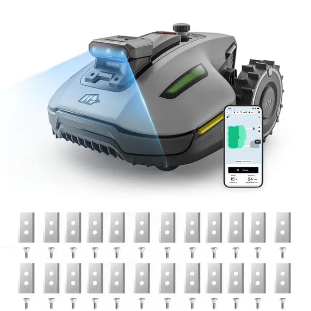 MAMMOTION YUKA mini 2 500 Mähroboter ohne Begrenzungskabel mit Klingensätze(24 Stück), Empf. 500 m², Kein RTK, Kein Signalabbruch, DropMow, RWD für 45% Steigung, 45Ah-Akku(separater Versand)