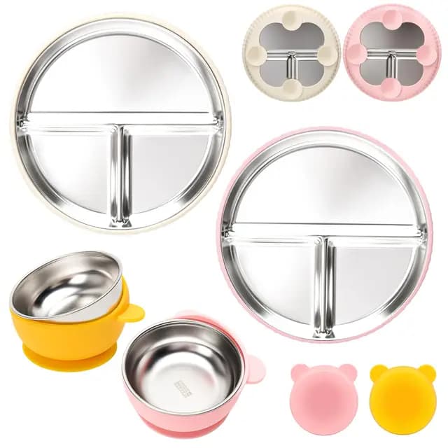 CLDY Edelstahl Babyteller Set