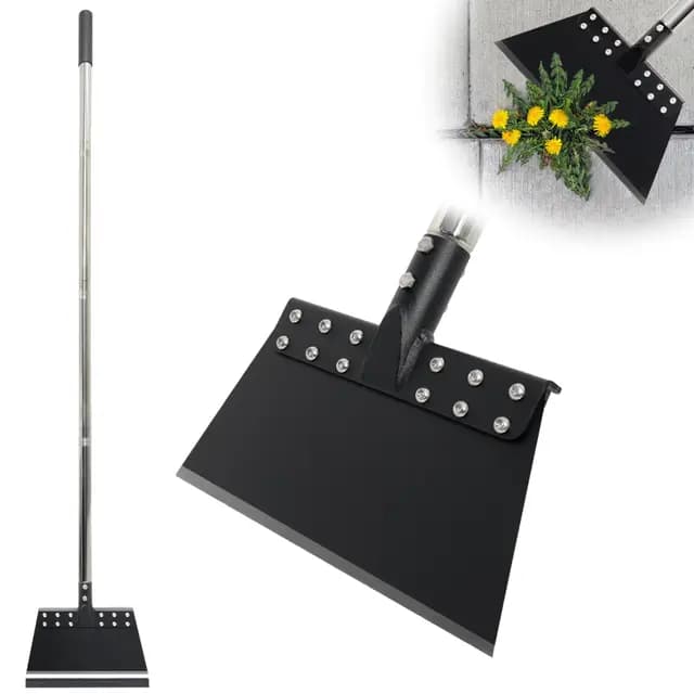 Gartenreinigungsschaufel 165.1 cm Multifunktions-Schaufel mit Federstahlklinge Bodenschaber Langer Verstellbarer Griff Schwerlast Schneeschaufel Eiskratzer Flache Schaufel für Unkraut Rasenkante