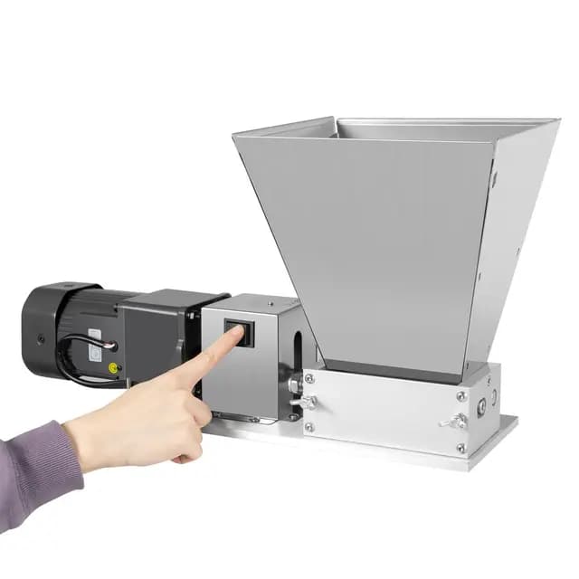 Kornquetsche Elektrisch, 60W 220V Haferquetsche, Edelstahl Getreide Walzenmühle, Elektrische Kornquetsche für Weizen, Reis, Mais