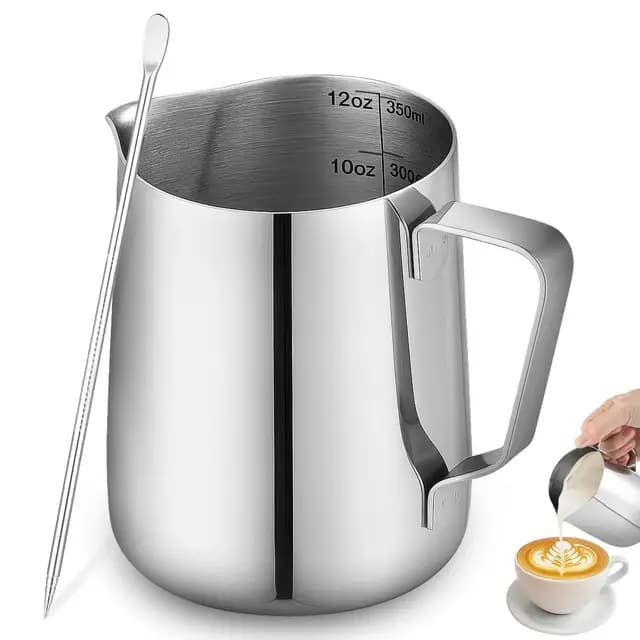 ISHEWUDU Edelstahl Milchaufschäumer 350ml