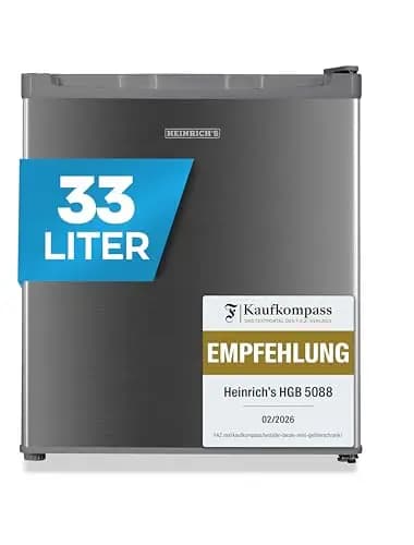 Heinrich´s Mini Gefrierschrank 33L -18°C klein kompakt leise 40db Gefrierbox Wechselbarer Türanschlag Mini Gefrierschrank Perfekt für Büro, Camping, Outdoor