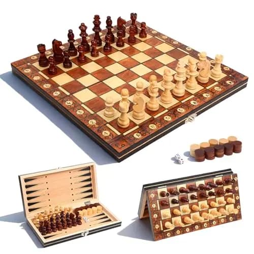 OOCOME 3-in-1 Magnetisches Schachspiel
