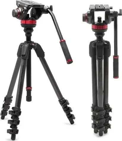 Manfrotto 055 Carbon Video-Stativ mit 502 Fluidkopf