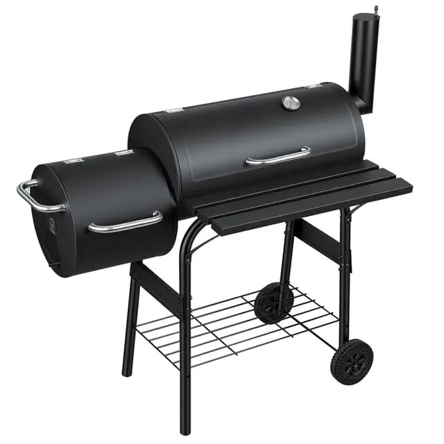 Monucep Holzkohle Smoker Grill 2-Kammer mit Thermometer