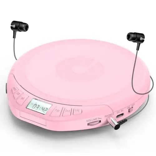 Gueray Rosa CD-Player mit Kopfhörer