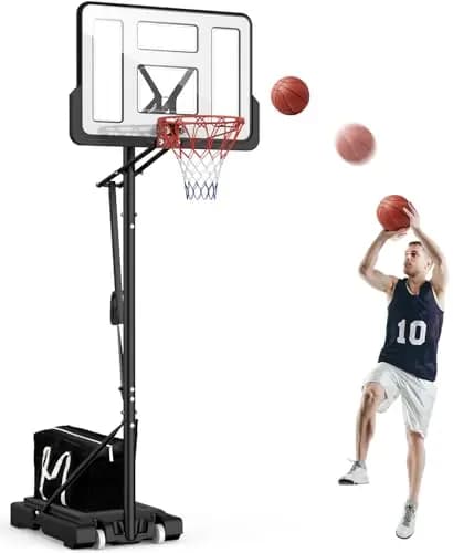 Basketballkorb Outdoor Kinder Basketball Ständer: 145-305cm EIN-Knopf-Schnellverstellung, Basketballkörbe mit 110x75cm Rückwand und Zusätzlicher Gewichtssack, für Kinder Jugendliche Erwachsene