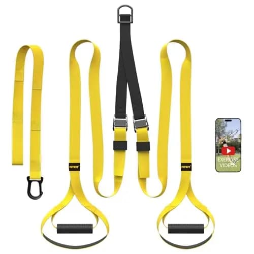 FITKIT Sling Trainer Set mit Türanker, Körpergewichts-Trainingsgerät für Ganzkörper-Workouts zuhause inklusive Griffe, Verlängerungsband & Tragetasche