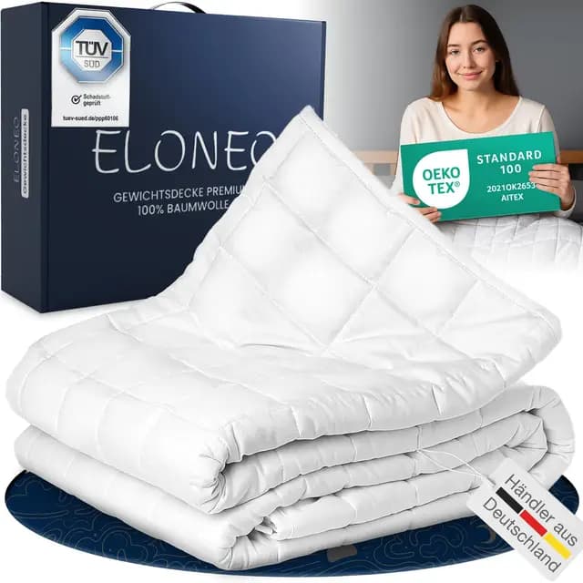 ELONEO 11kg Baumwoll-Gewichtsdecke