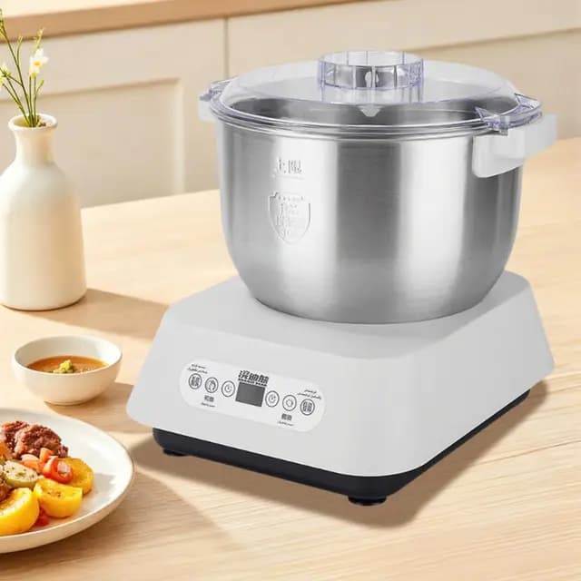 7L Edelstahl Teigmehl Mixer,Elektrischer Teigbereiter mit Fermentfunktion,Vollautomatische Teigmaschine mit Timer,Teigknetmaschine auswechselbarer Klinge für Brot,Pizza & Nudeln