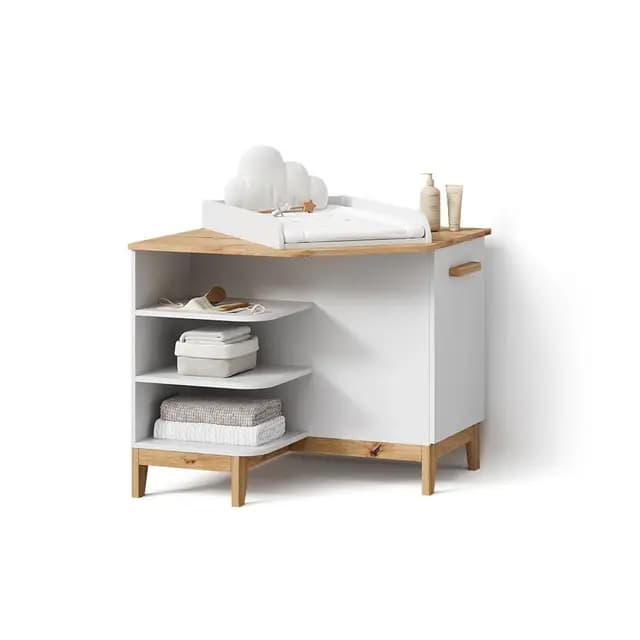 Livinity Mailo Wickelkommode Weiß/Artisan Oak – Bild 1