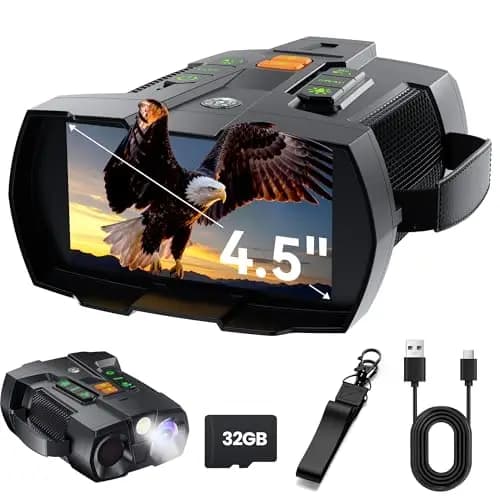 Nachtsichtgerät Jagd 4K: 4,5" großer Bildschirm Fernglas Nachtsichtgeräte für Camping - Infrarot Kamera - Elektronische Geschenke für/Väter/Männer - Wiederaufladbare Fernglas mit Nachtsicht