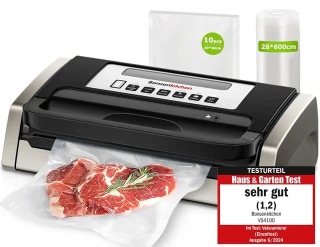 Bonsenkitchen VS4100 Vakuumiergerät mit integriertem Schneider – Bild 1