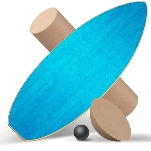 Healfith Balance Board Holz Set mit Rolle, Halbkugel und Ball