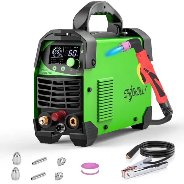 CUT60L PRO – 60A IGBT Plasmaschneider mit Pilotlichtbogen, 240V, 2T/4T – max. Schneiddicke 16 mm, Digital-LED-Display, tragbar