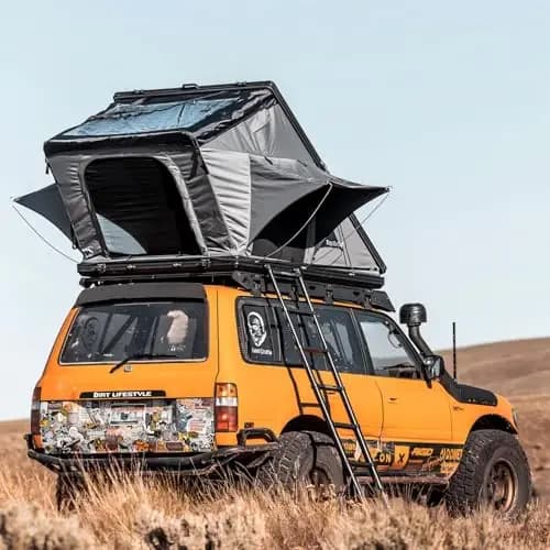 Dachzelt, Hartschale, Auto, SUV, Jeep-Zelt, wasserdicht, Auto-LKW-Bettzelt für Camping, Aluminiumlegierung, einfache Einrichtung, 3 Personen, Auto-Oberzelt, schwarzer Topoak Stellar
