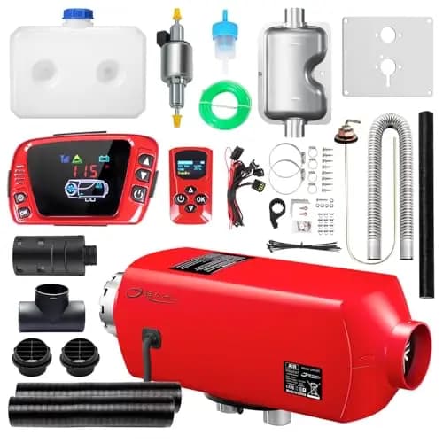 2-kW-Diesel-Heizgerät mit Aluminiumgehäuse, höhengeeignete 12-V-Diesel-Luftheizung, Standheizung mit LCD-Bedienfeld und Sprachansage für LKWs, Wohnmobile, Camper und Boote