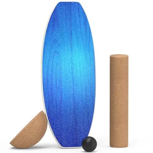 OSTGWOO Balance Board Holz-Set mit Korkrolle und Halbkugel