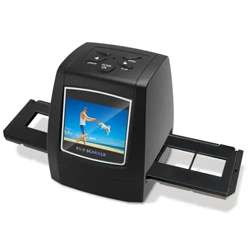35mm Diascanner, 2.4" LCD-Display, 1800 DPI USB 2.0 Filmscanner für Negative & Dias, kompatibel mit Windows/Mac – Konvertieren in PC