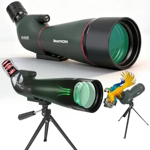Spektiv 20-60x80 FMC – Wasserdichtes Fernrohr mit Porro-Prisma & 45°-Okular für Vogelbeobachtung Jagd