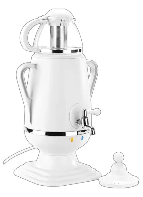PEARL Samowar-Teebereiter mit Glas-Teekanne 3,5 Liter