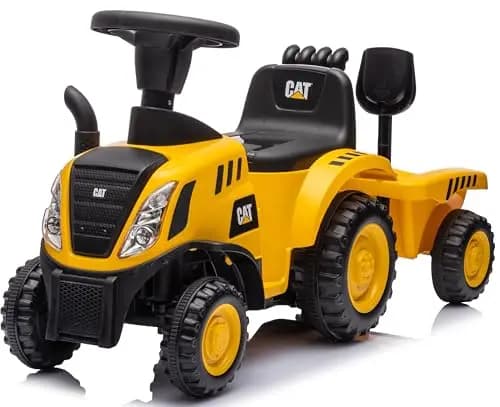 Kinder Rutschauto Rutschfahrzeug New Holland Traktor mit Anhänger Rutscherfahrzeug Kinderauto Kinderfahrzeug Laufhilfe mit Hupe Kunststoff (Gelb-Schwarz)