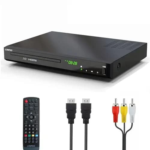 LONPOO Blu-ray Player 1080p All Region Metal Housing