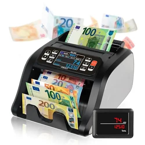 MV-300 Geldzählmaschine für gemischte Geldscheine | UV/MG/MT/IR/DD usw. | Sicher | Exakt | EUR USD GBP usw. | Banknotenzähler | Geldzähler | Banknotenzählmaschine | Geldscheinzähler