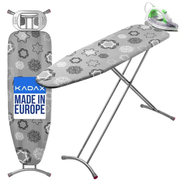KADAX Bügelbrett 120×38 cm klappbar höhenverstellbar Metallgitter – Bild 1