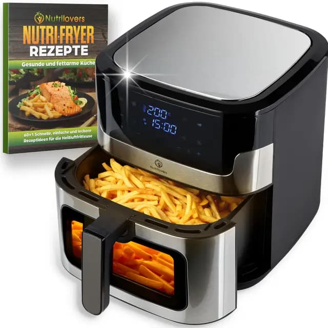 Nutrilovers NUTRI-FRYER Edelstahl XXL Heißluftfritteuse